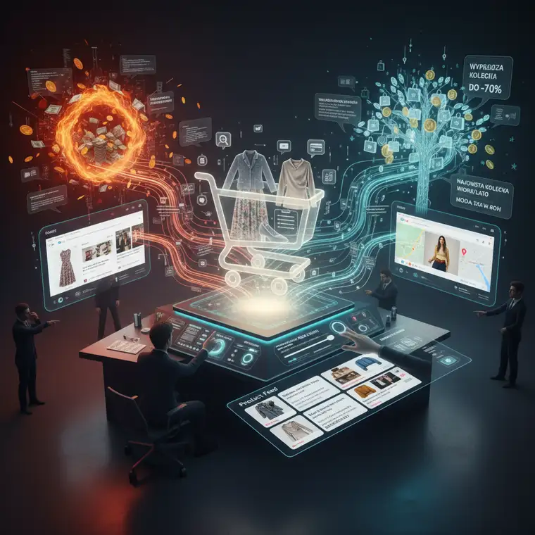 Zespół marketingowy sklepu z odzieżą tworzący sygnały odbiorców do kampanii Performance Max, aby lepiej kierować reklamy